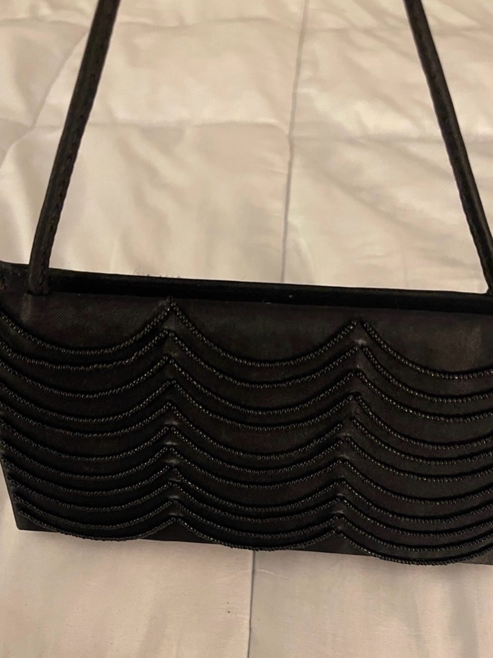 Victoria’s Secret | Black Beaded Wave Evening Clutch
